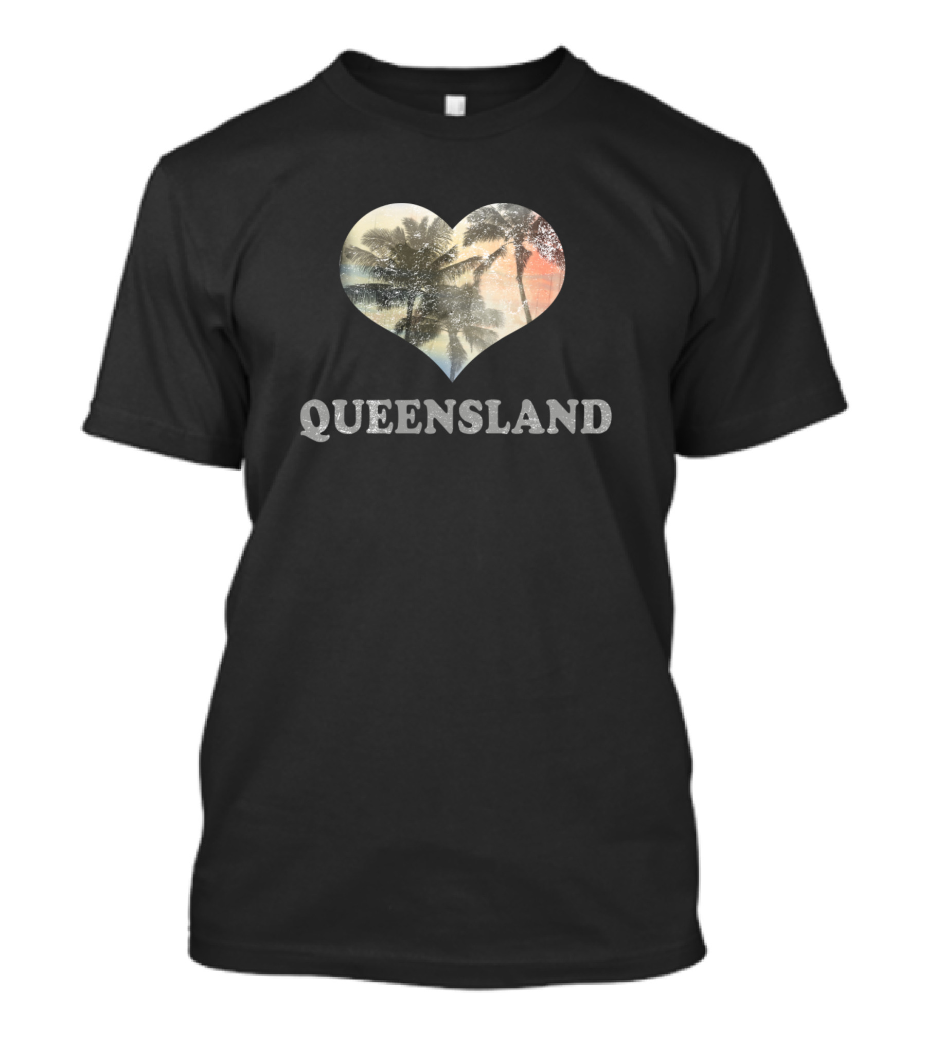 Queensland Vacation Souvenir Heart Palm Beach T-Shirt