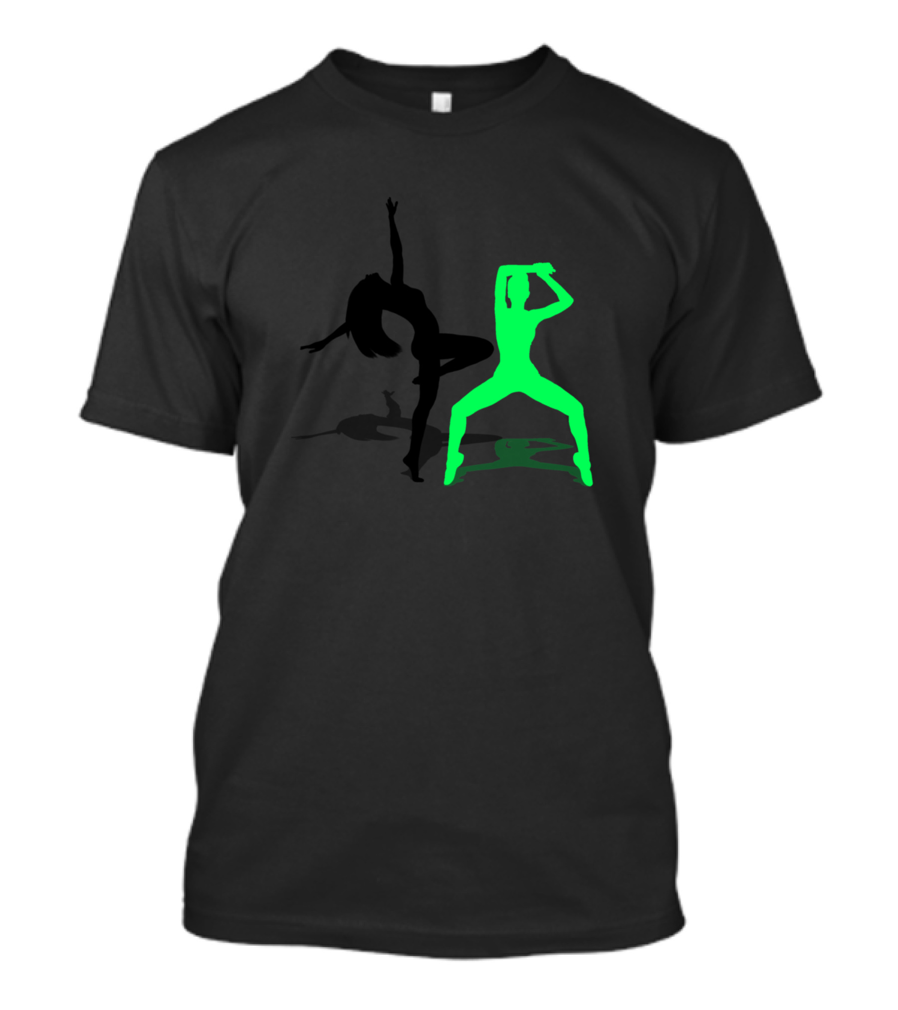 Silhouette Dance Moves Dual Color Contrast T-Shirt
