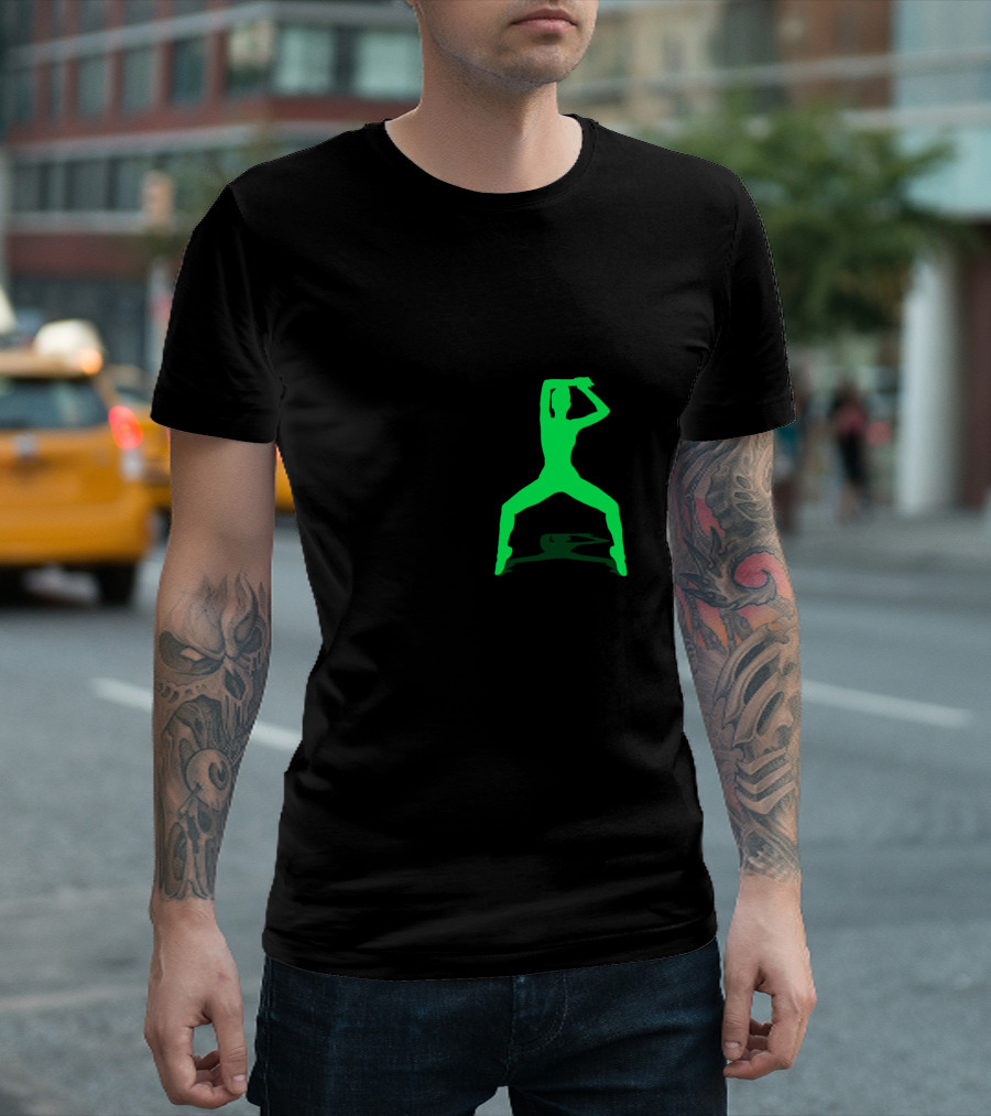 Silhouette Dance Moves Dual Color Contrast T-Shirt