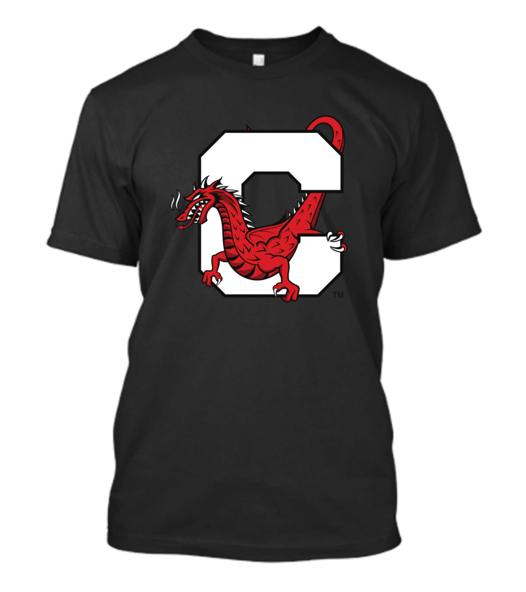 SUNY Cortland Red Dragons Logo With Red Dragon And Letter C T-Shirt