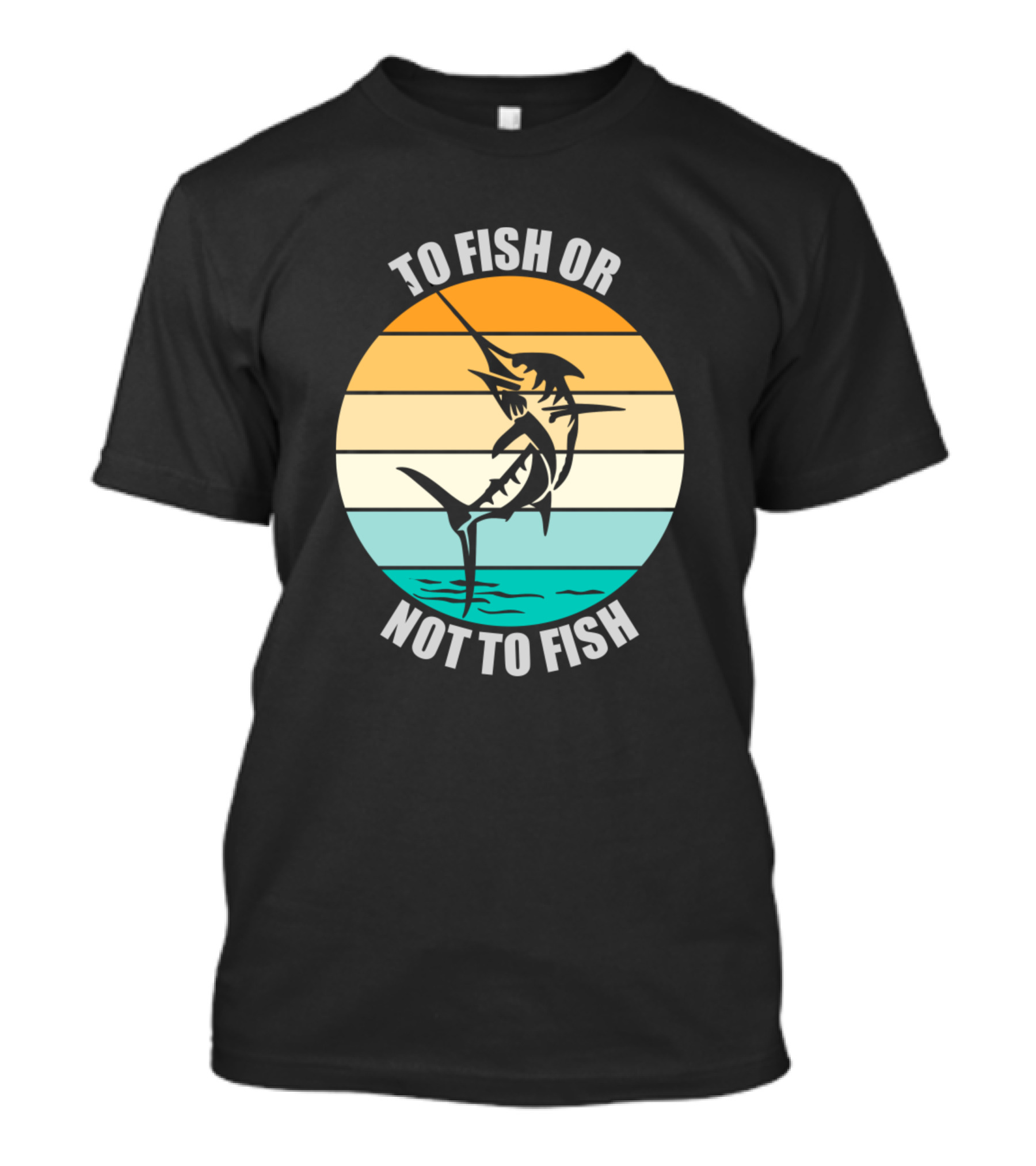 To Fish Or Not To Fish Retro Sunset Marlin Jumping T-Shirt