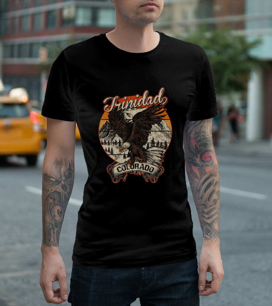 Trinidad Colorado Bald Eagle Vintage Retro Mountain Landscape T-Shirt