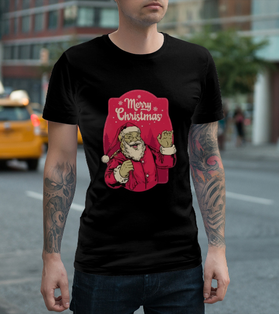 Vintage Santa Claus Merry Christmas Greeting Urban T-Shirt