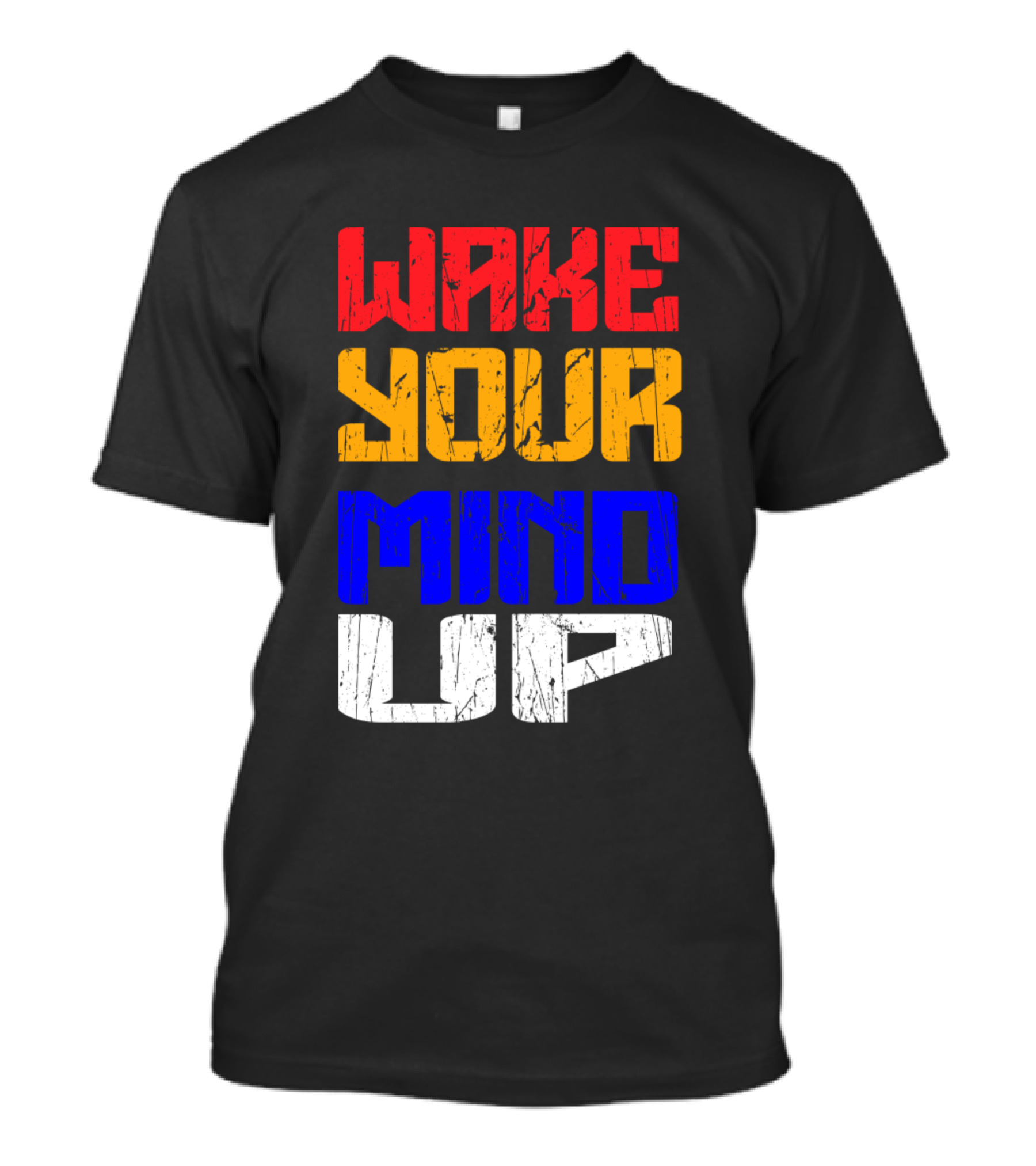Wake Your Mind Up Color Block T-Shirt