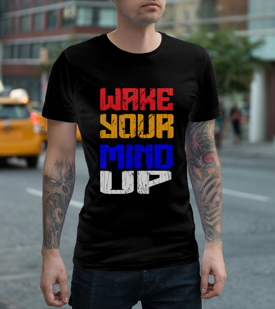 Wake Your Mind Up Color Block T-Shirt