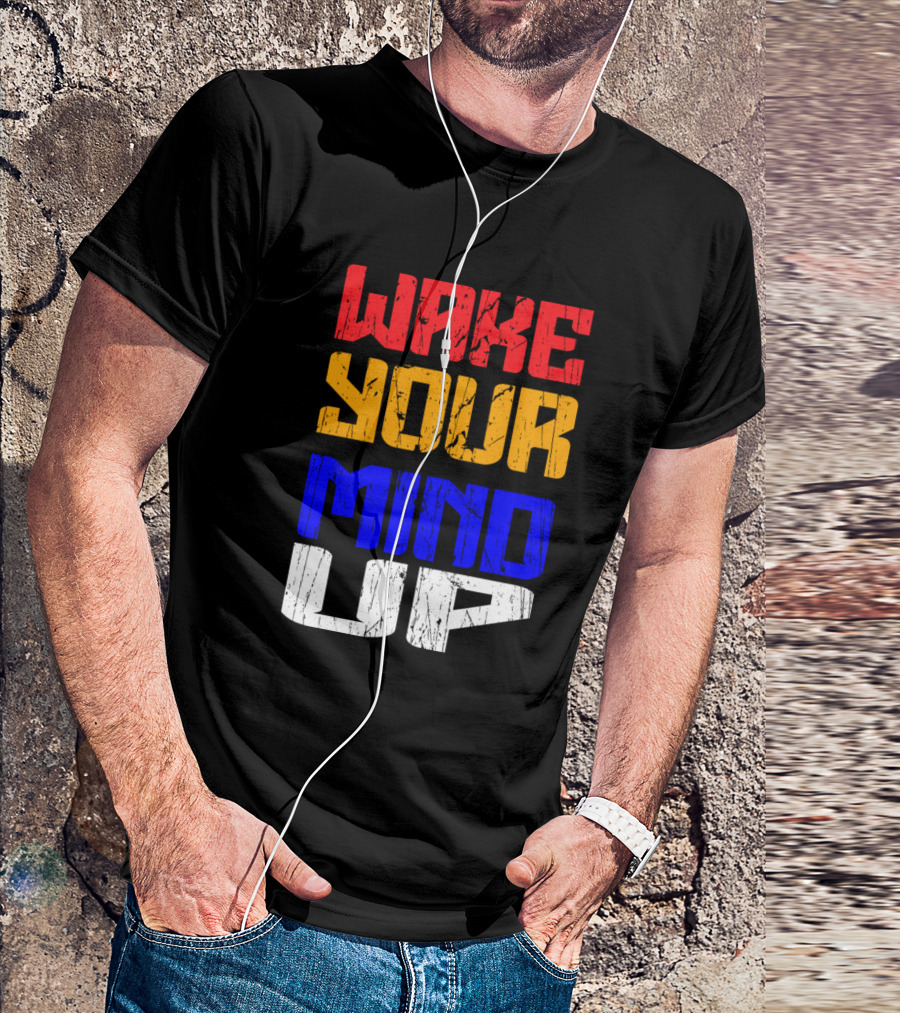 Wake Your Mind Up Color Block T-Shirt