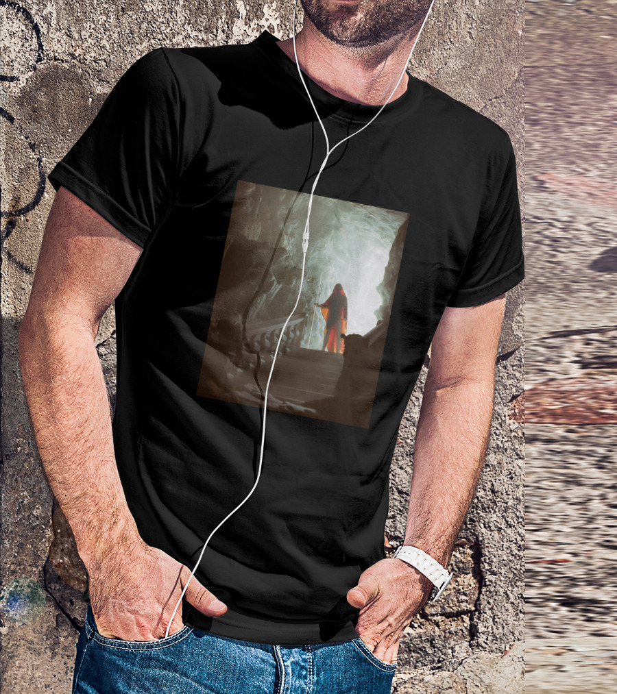 A Place That He Used To Know Mysterious Cave Stairway With Hooded Figure T-Shirt