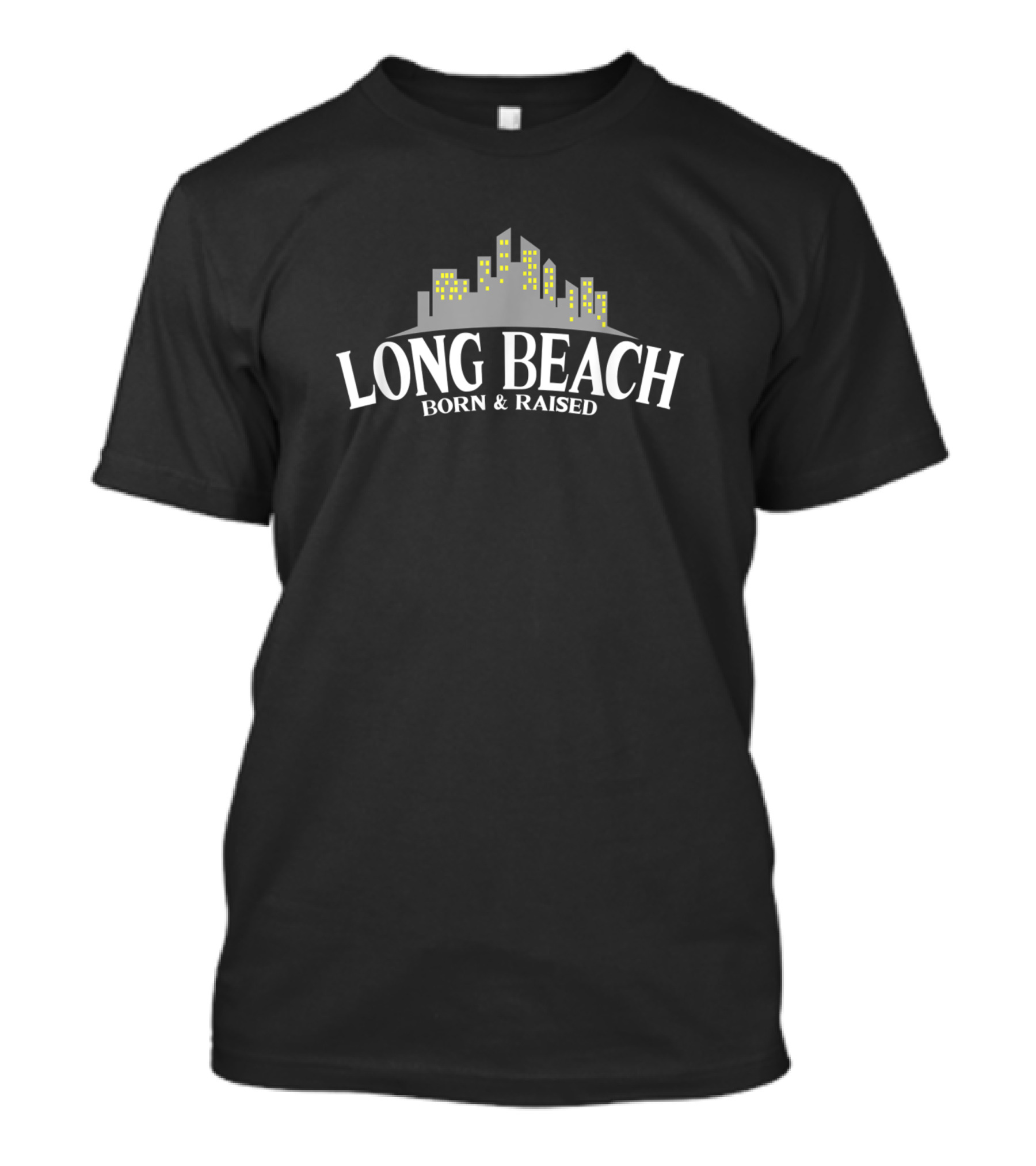 Long Beach Born And Raised USA California Skyline T-Shirt