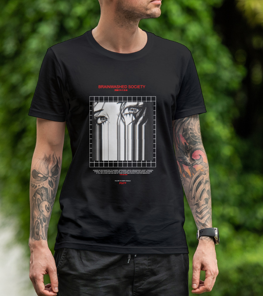 BRAINWASHED SOCIETY Warning Failure To Conform Equals DEATH T-Shirt