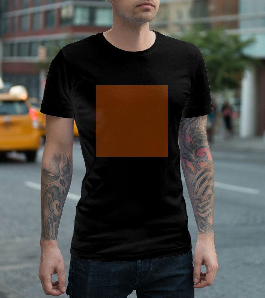 Burnt Orange Solid Square T-Shirt