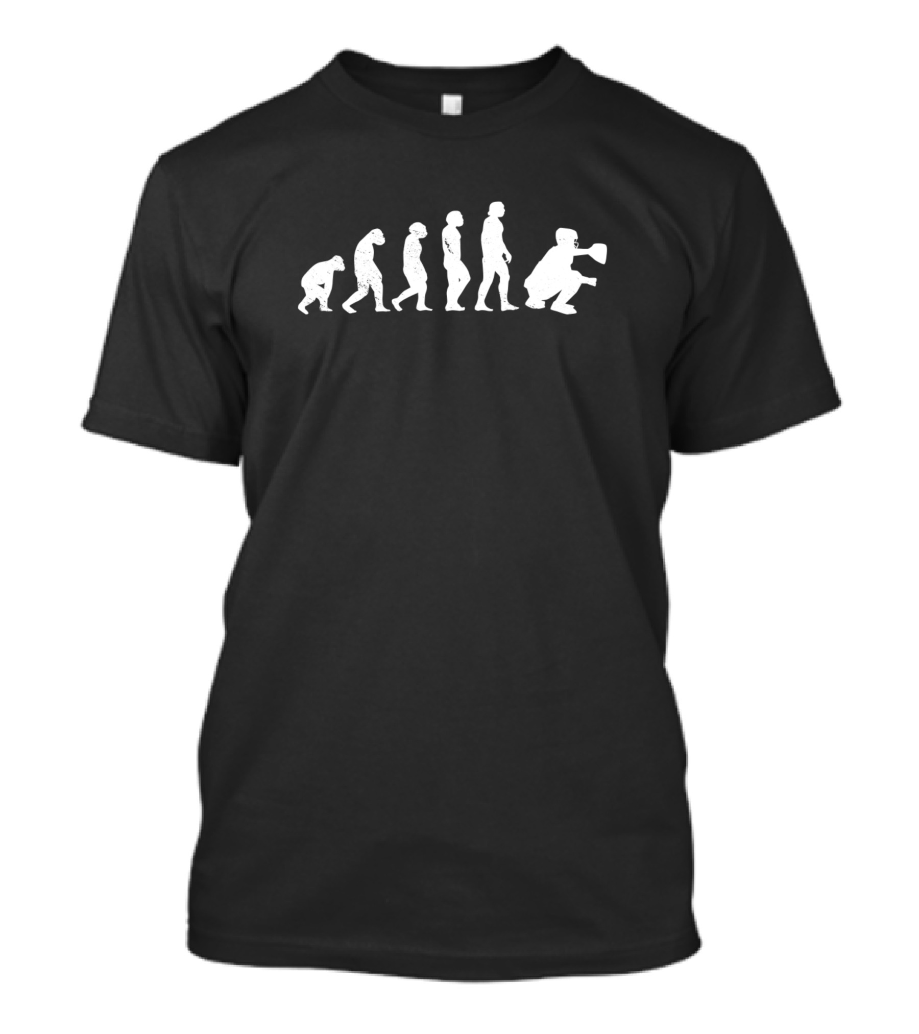 Catcher Evolution Ape Development Sport Baseball Player Progression T-Shirt