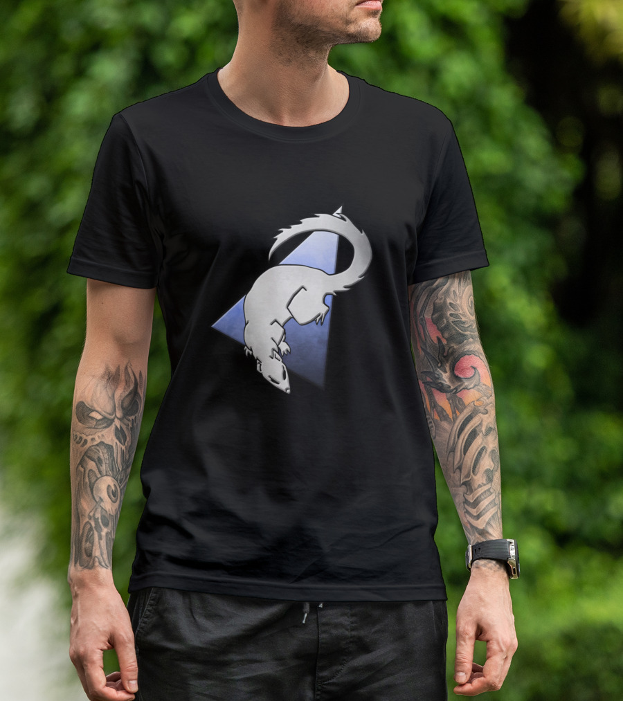 Clan Mongoose Silver Emblem With Triangular Background T-Shirt
