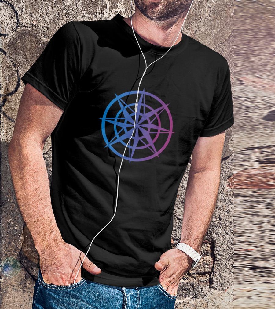 Eight Pointed Star Gradient Mandala T-Shirt