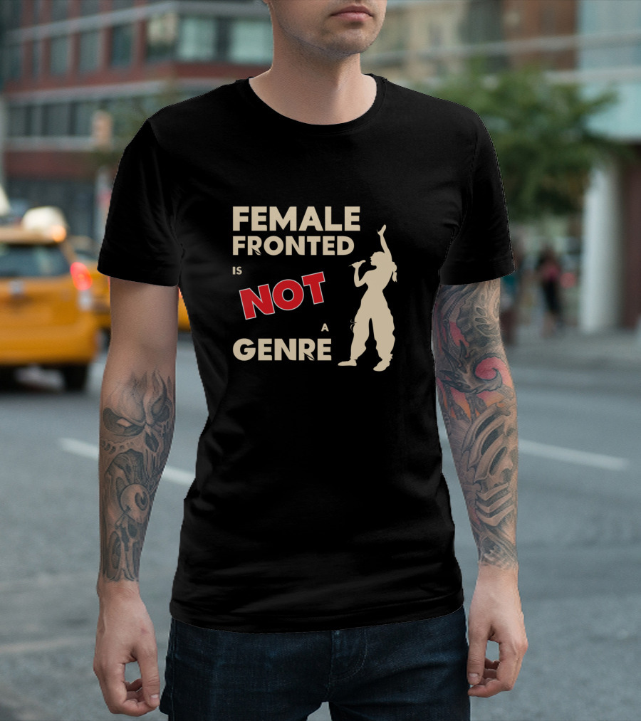 Female Fronted Is Not A Genre Silhouette Microphone Raised Arm T-Shirt