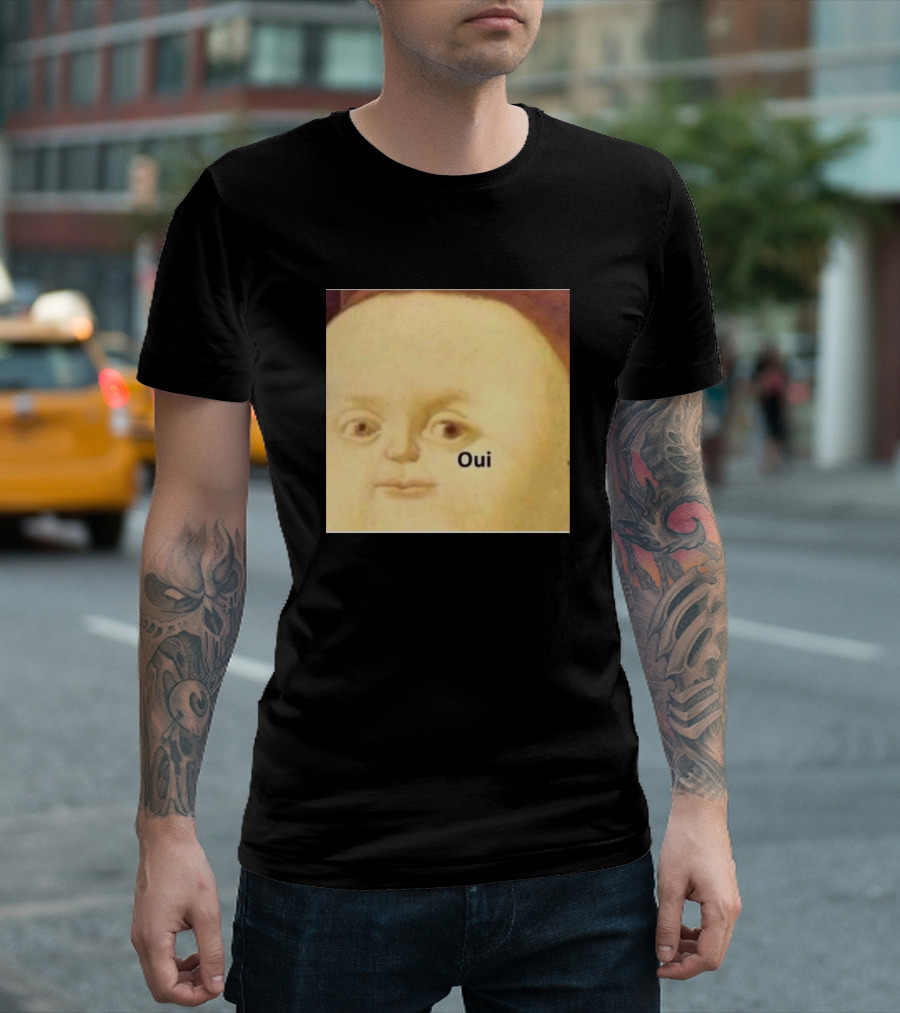 Oui Meme Funny Reaction Historical Painting T-Shirt