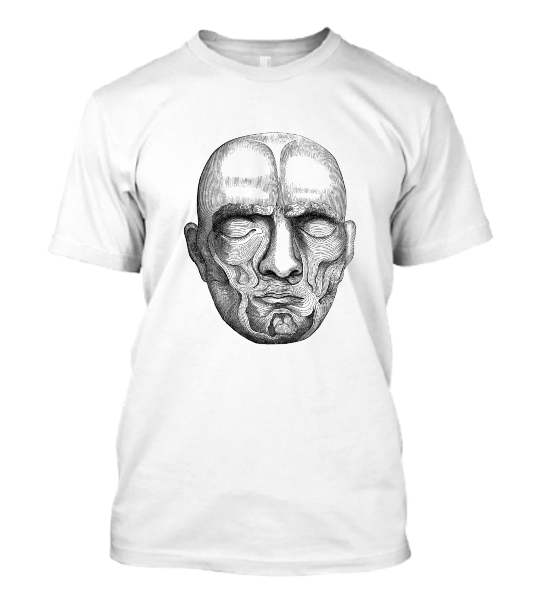 Head Sculpture Anatomy Face Black T-Shirt