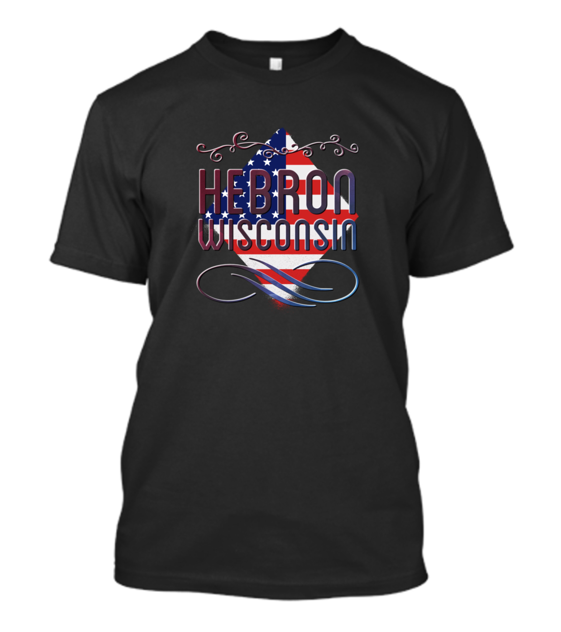 HEBRON WISCONSIN American Flag Motif T-Shirt