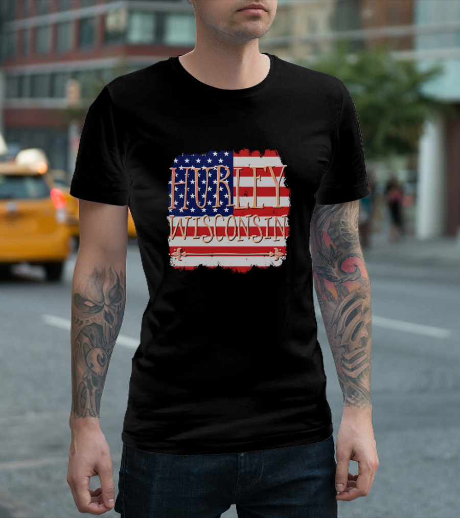 Hurley Wisconsin American Flag T-Shirt