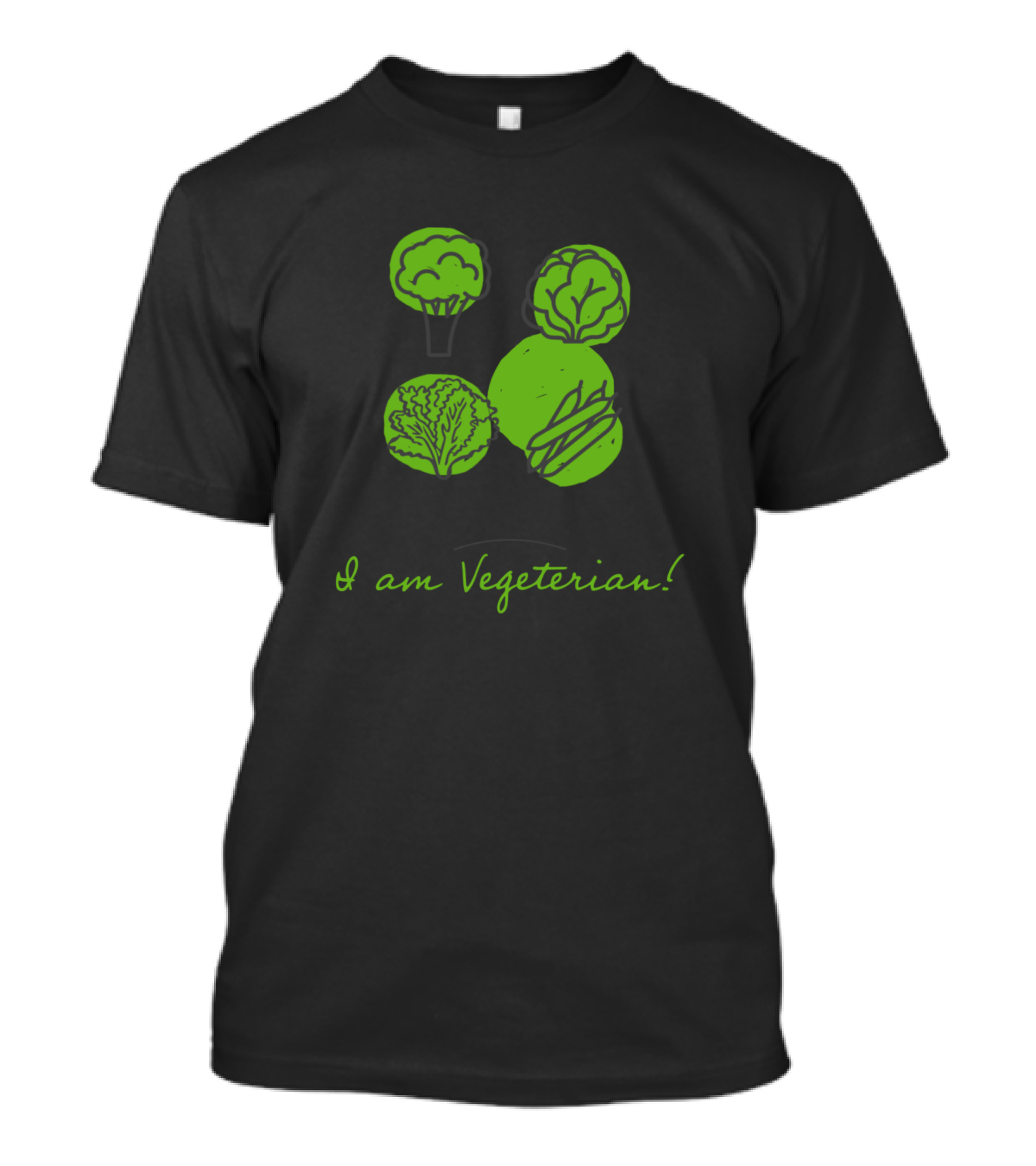 I Am Vegetarian Broccoli Cabbage Lettuce Avocado T-Shirt