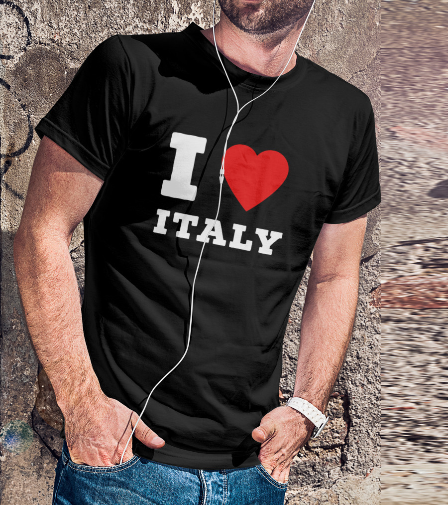 I Love Italy Heart Symbol Enthusiasts T-Shirt