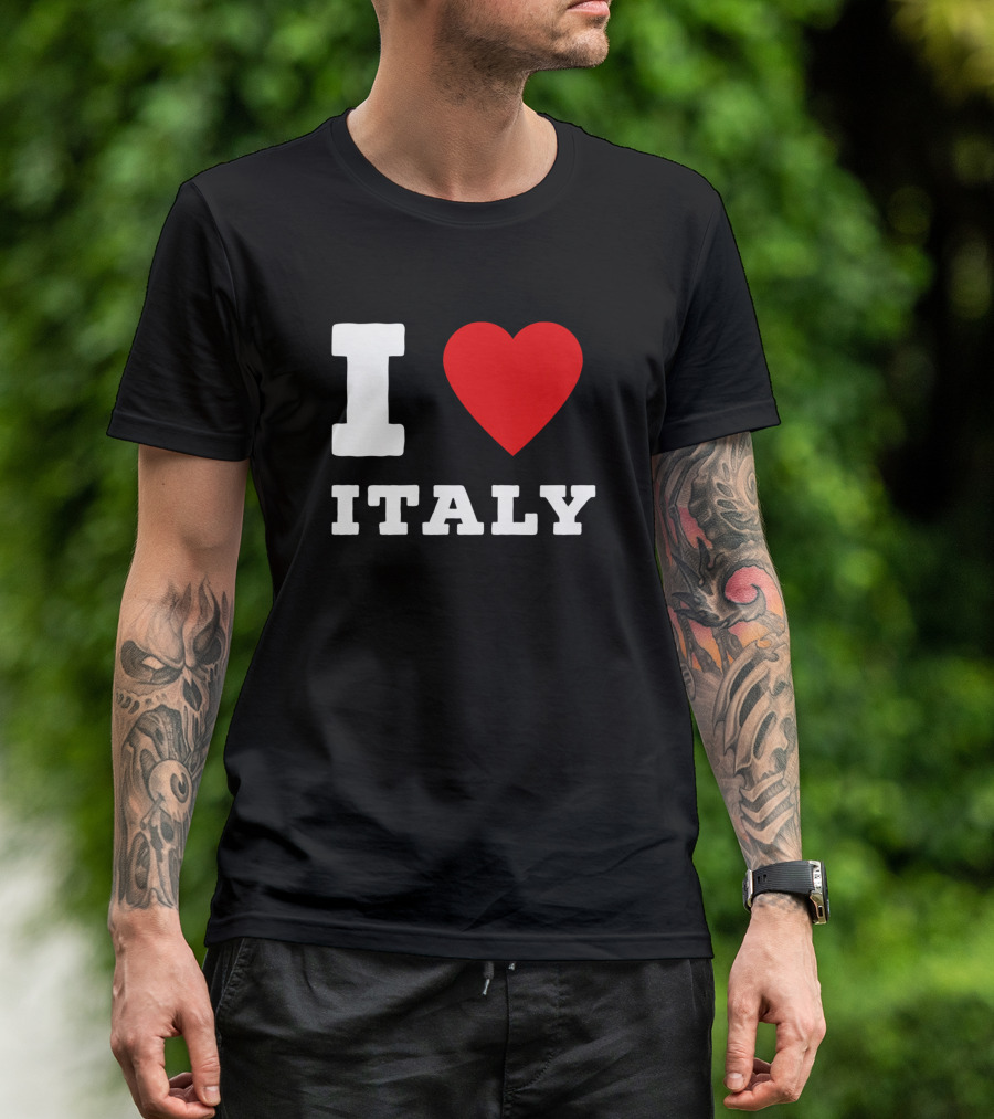I Love Italy Heart Symbol Enthusiasts T-Shirt