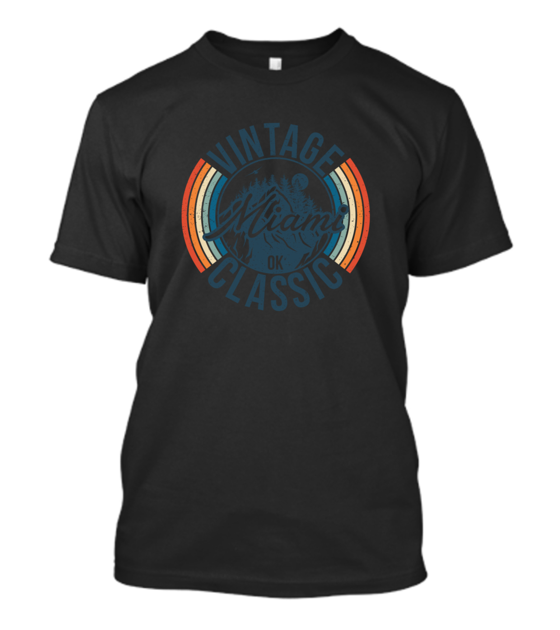 Vintage Classic Miami OK Retro Circle T-Shirt