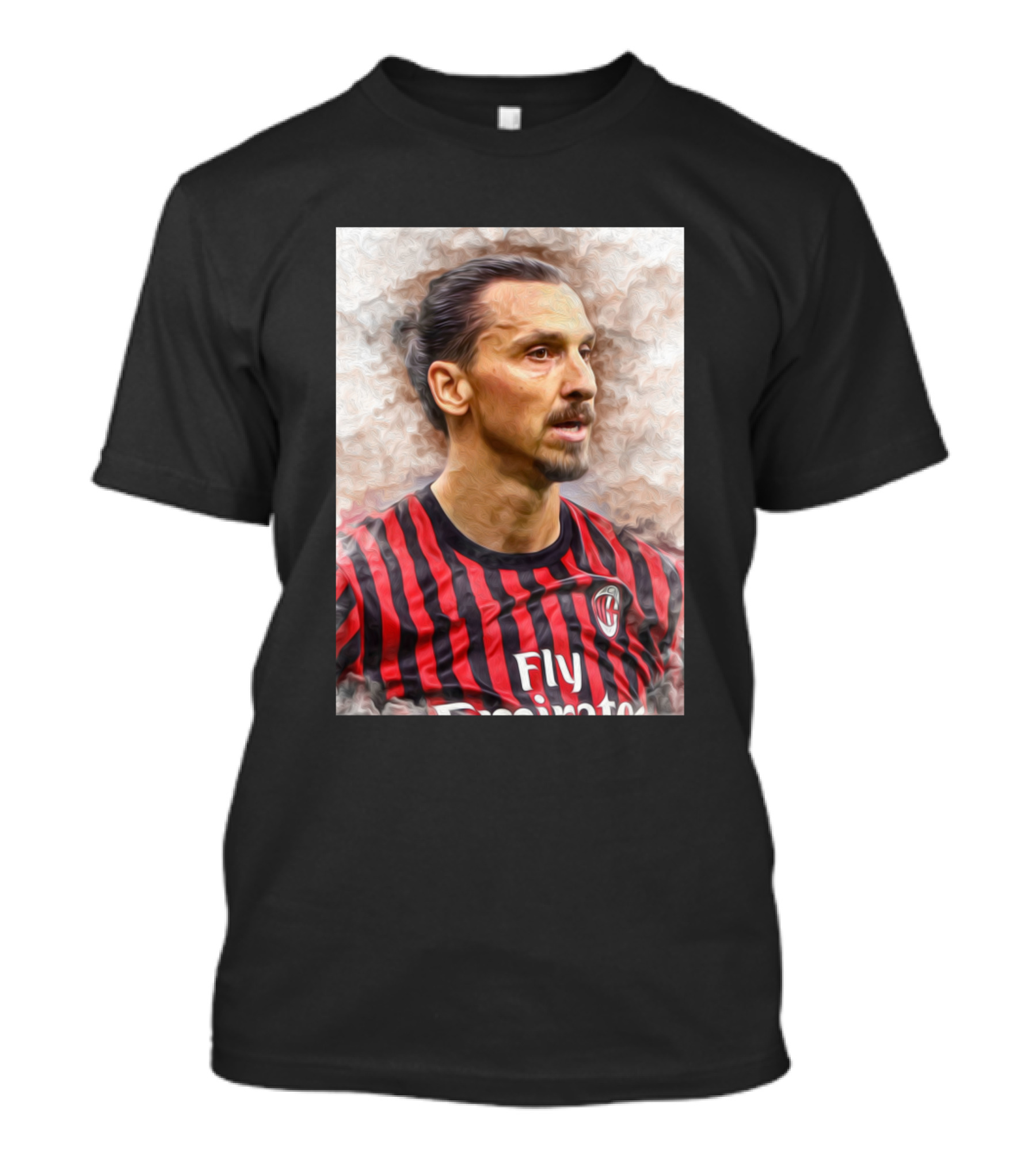 Zlatan Ibrahimovic AC Milan Striped Jersey Football T-Shirt