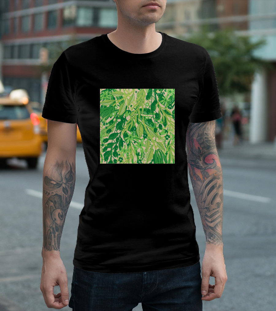 Jungle Nature Green Leaves Lush Botanical Foliage T-Shirt