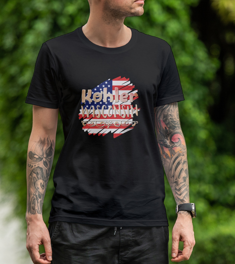Kohler Wisconsin USA Flag T-Shirt