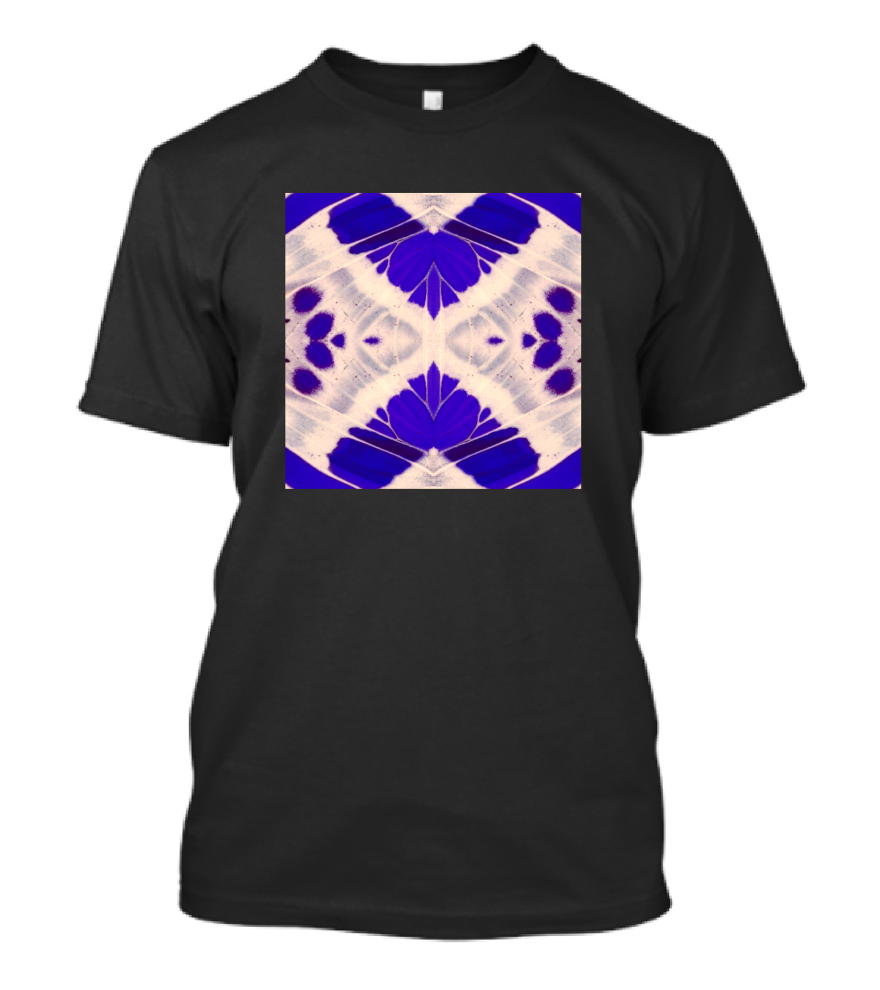 Light Blue And White Abstract Butterfly Wing T-Shirt