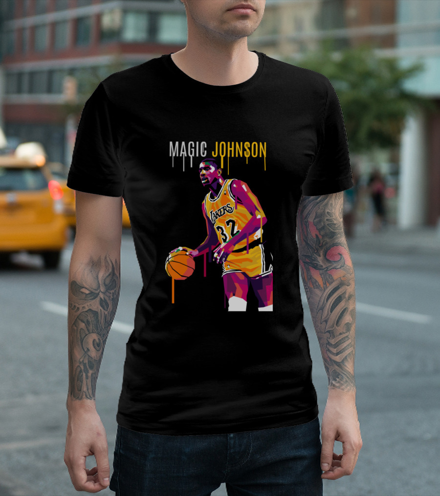 Magic Johnson Lakers Number 32 Basketball T-Shirt