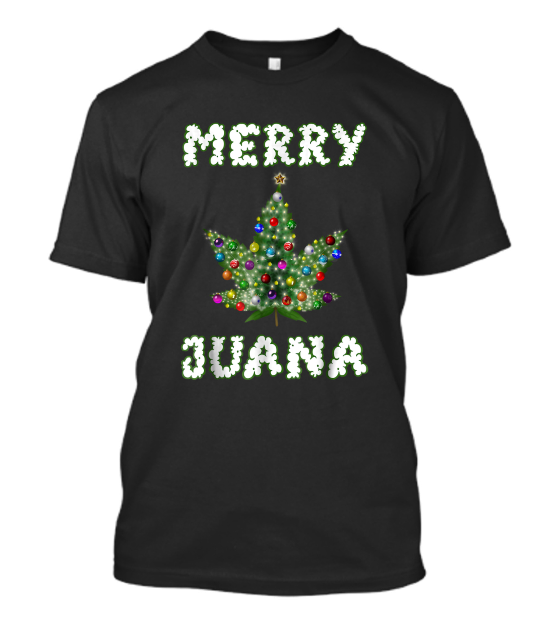 Merry Juana Christmas Tree Weed Leaf THC T-Shirt