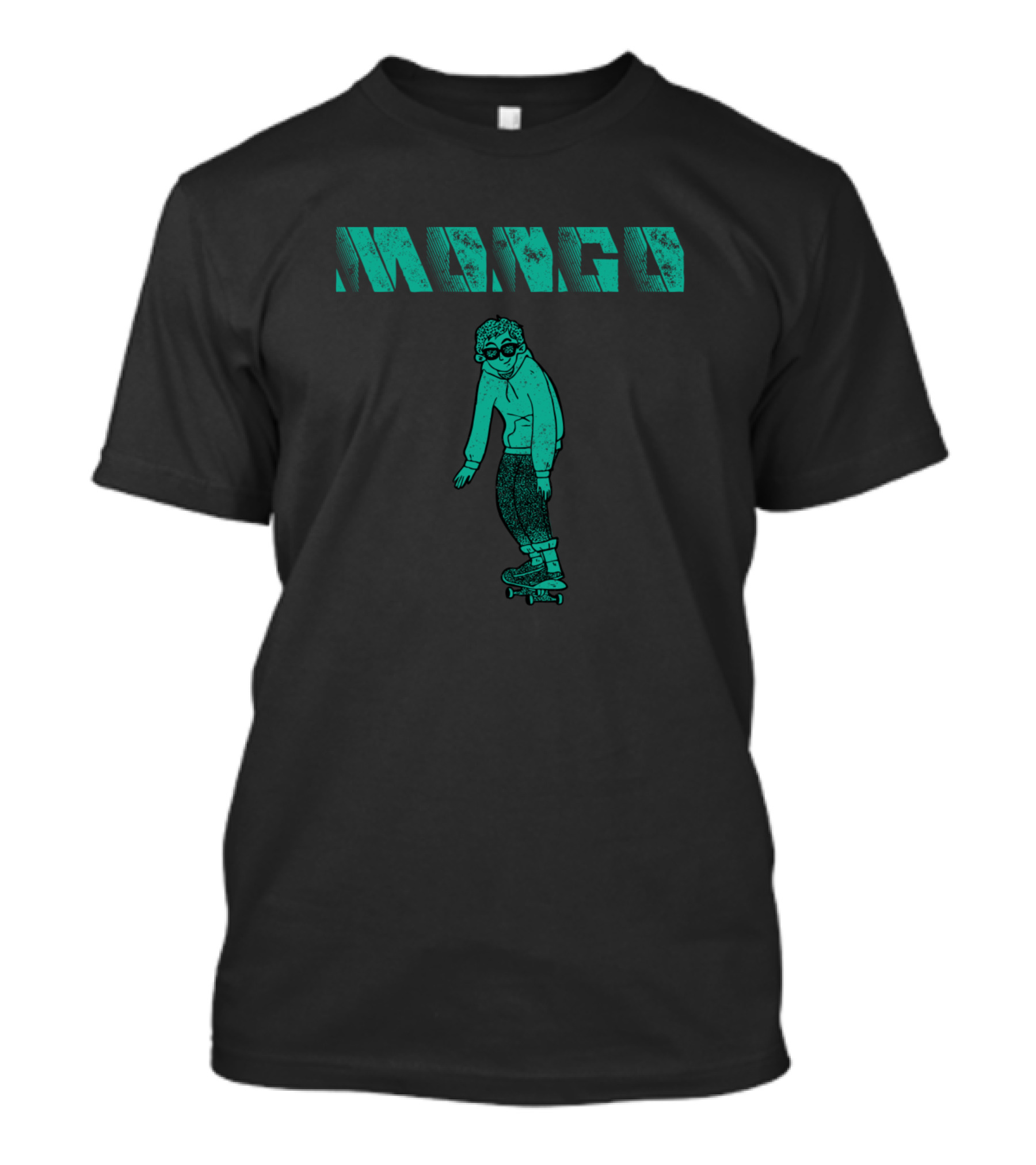 Mongo Retro Blue Skater Boy Skateboarder T-Shirt