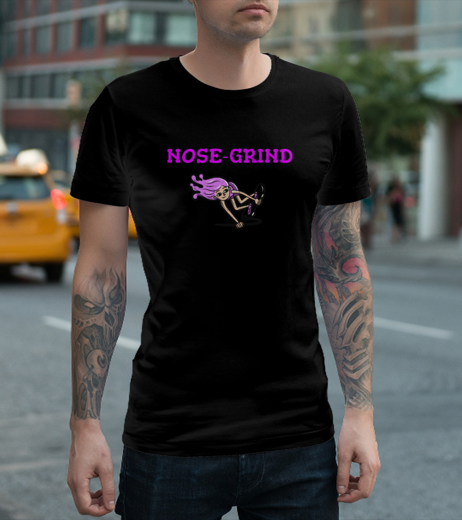 Nose Grind Cute Cartoon Skater Girl Fun T-Shirt