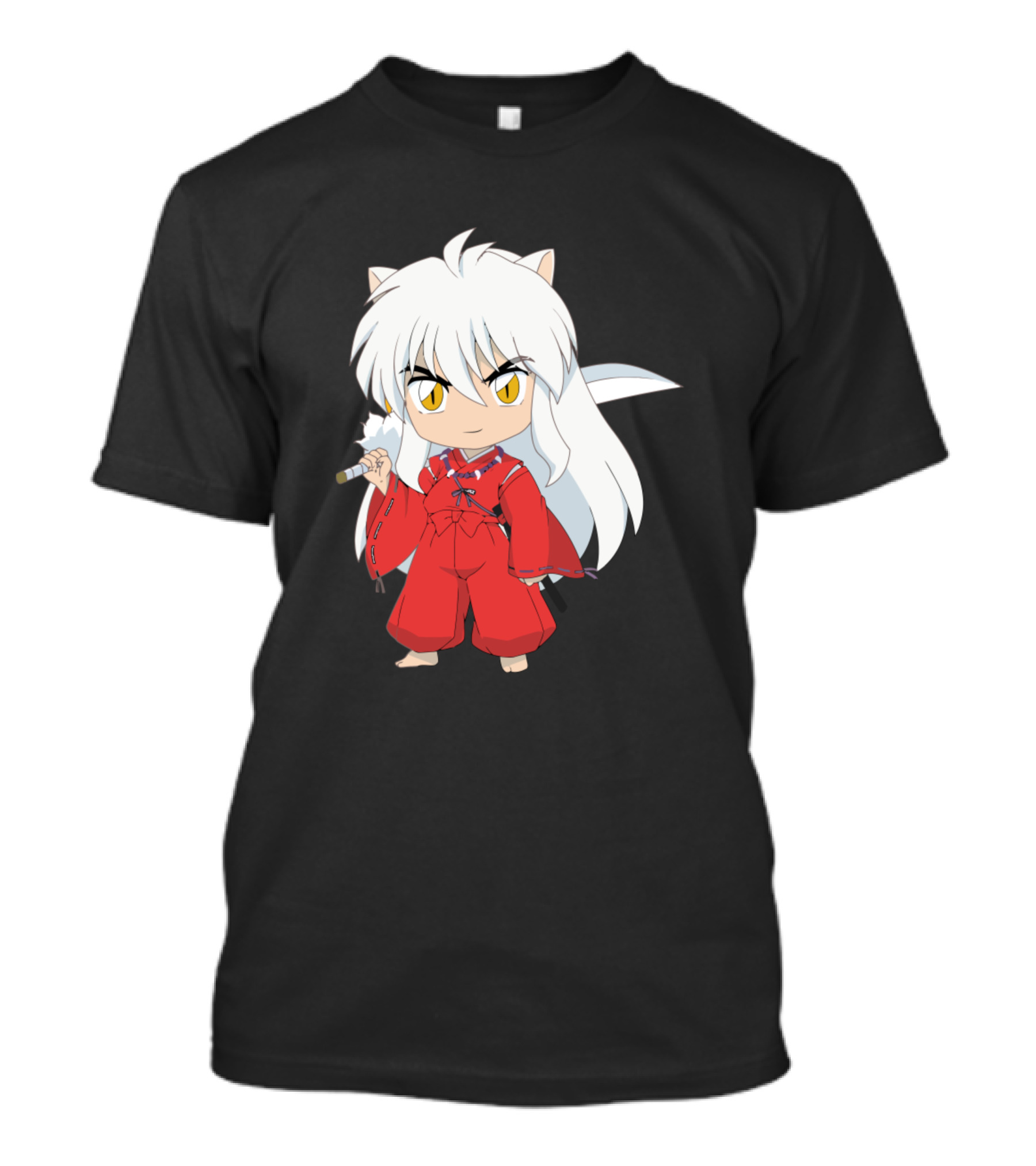 Chibi Petit Inuyasha Character In Red Kimono T-Shirt