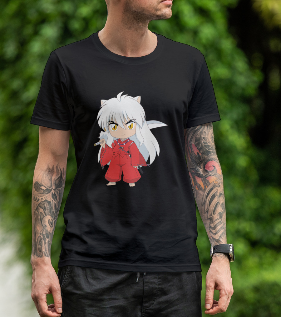 Chibi Petit Inuyasha Character In Red Kimono T-Shirt