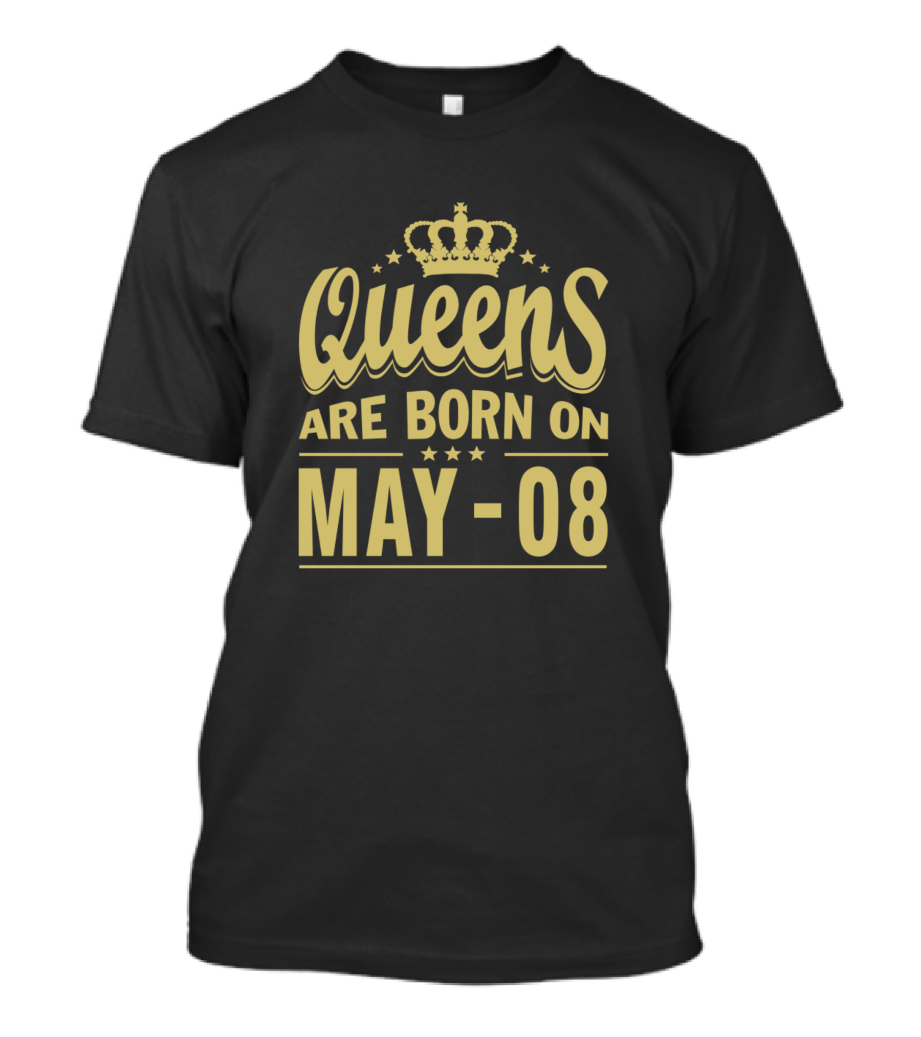 Queens Are Born On May 08 Crowned T-Shirt