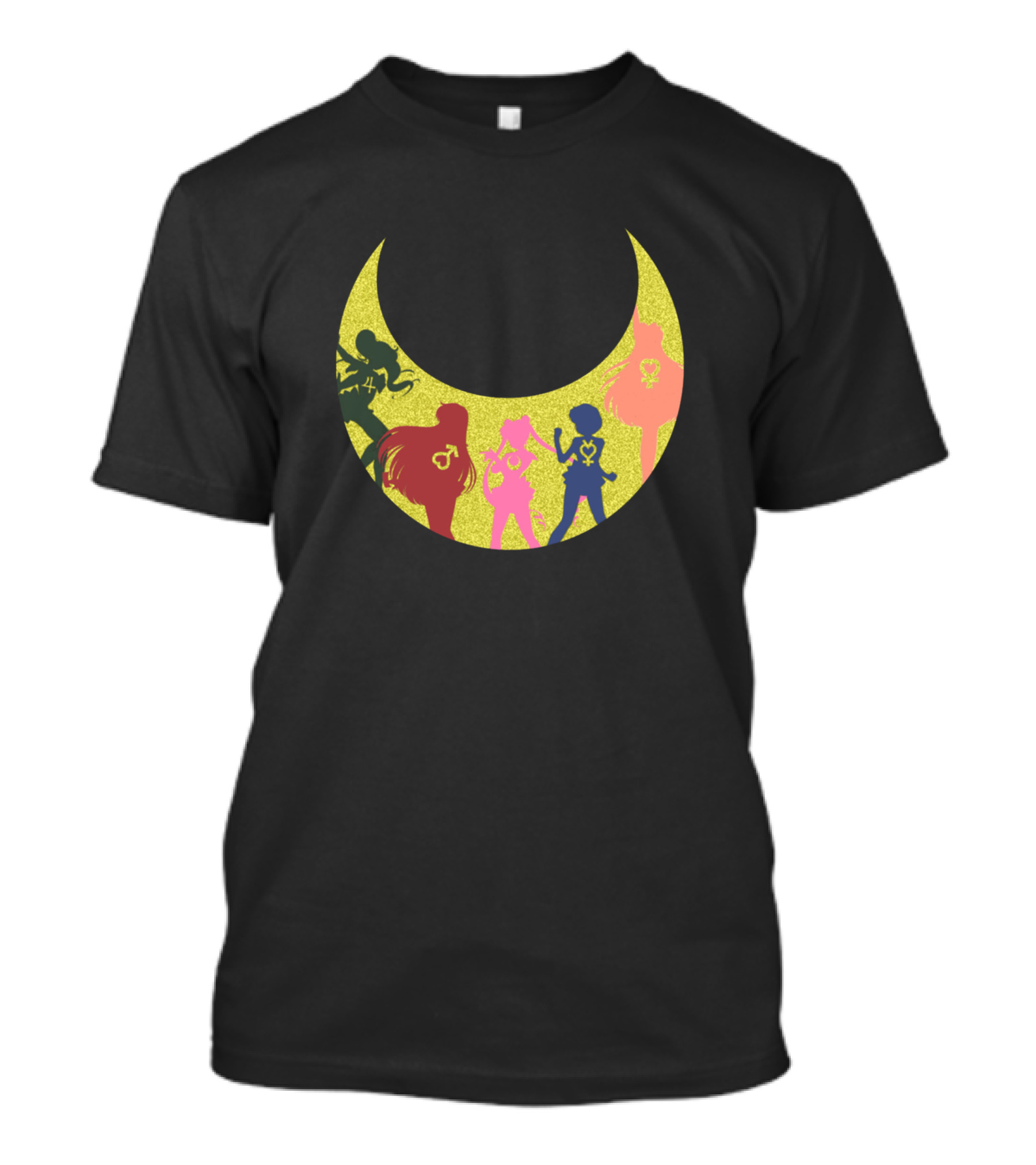Sailor Senshi Moon Silhouettes With Iconic Symbols T-Shirt