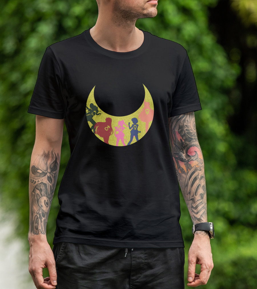 Sailor Senshi Moon Silhouettes With Iconic Symbols T-Shirt