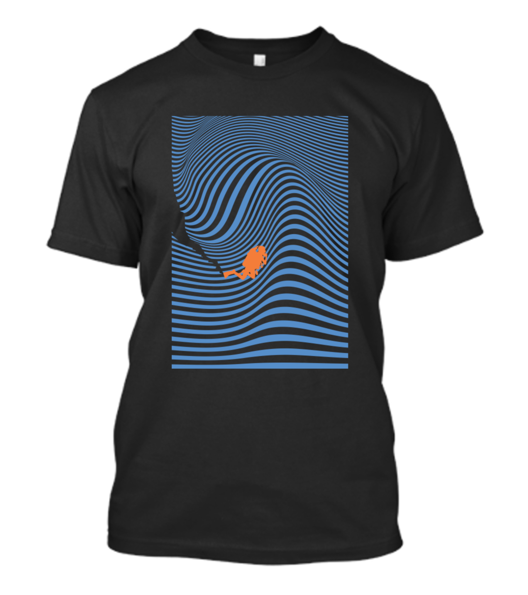Scuba Diving Lover Ocean Diver Wave Lines T-Shirt