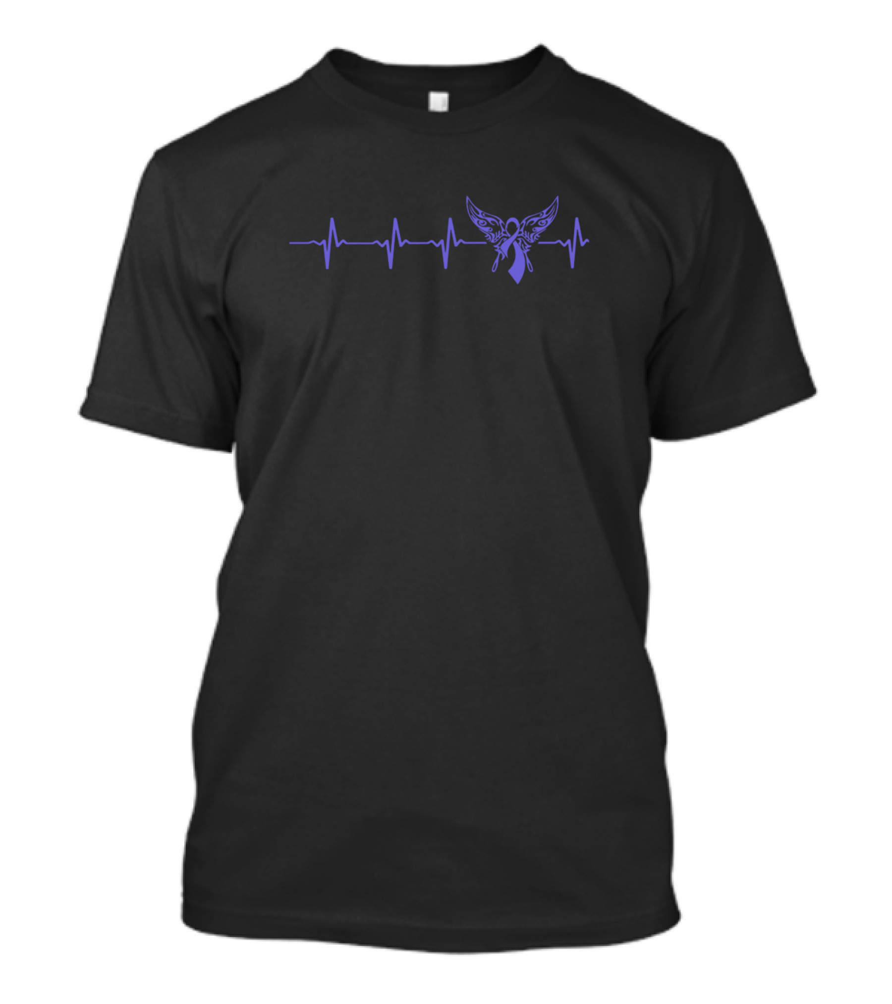Testicular Cancer Awareness Ribbon Butterfly With Heartbeat Line T-Shirt