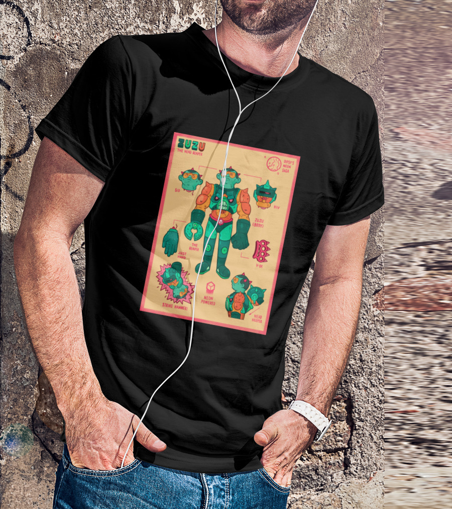 ZUZU The Head Reaper Dipsy's Neon Saga Strike Hammer Neon Powered T-Shirt
