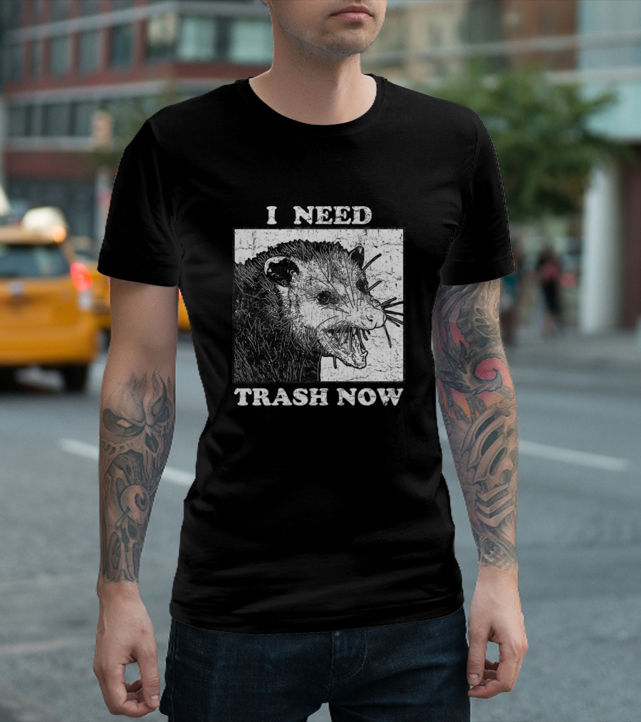 I Need Trash Now Vintage Possum T-Shirt
