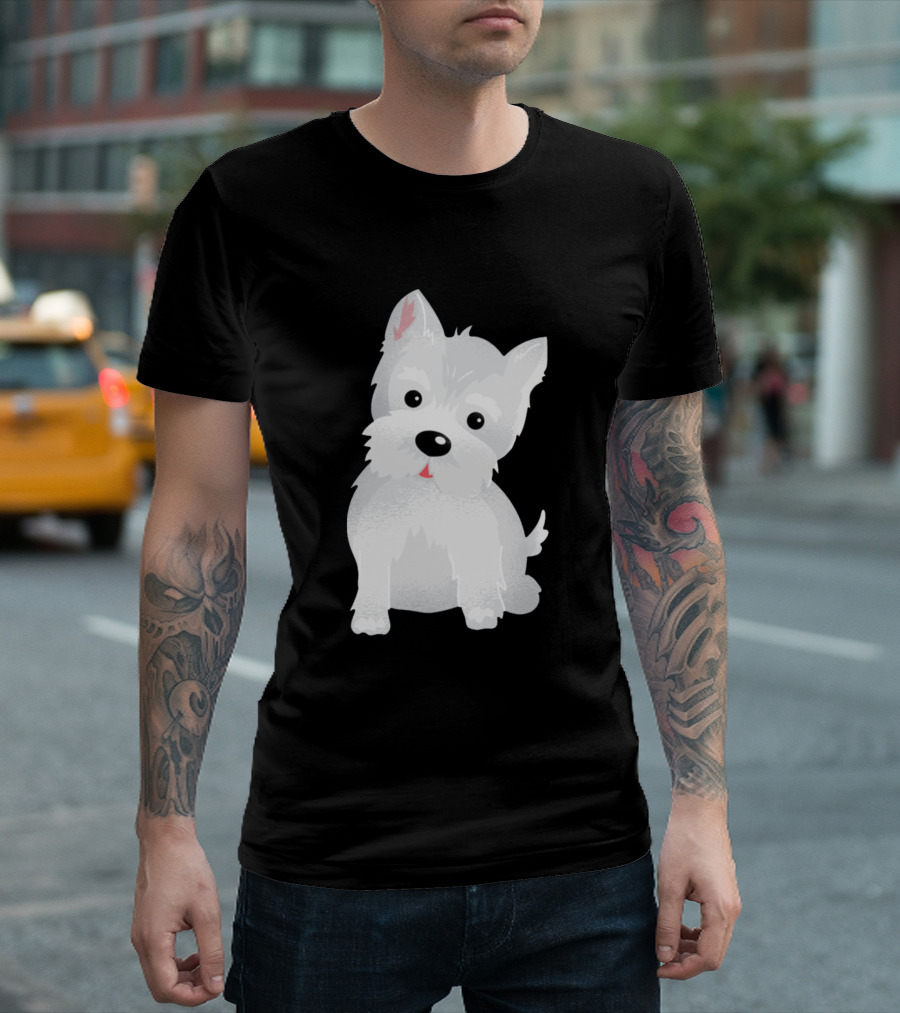 White Camo Cute Dog T-Shirt