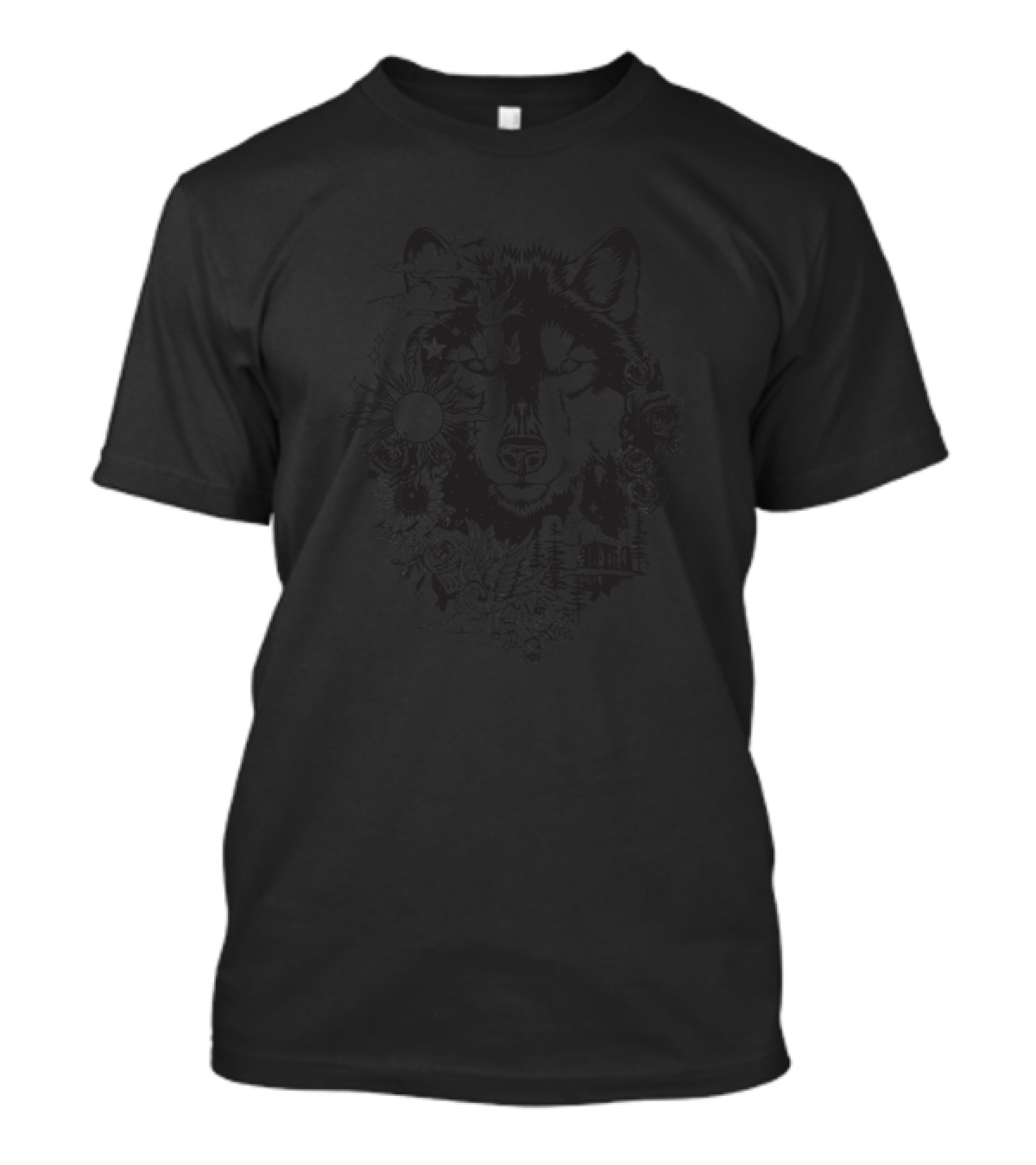 Wolf Lovers Mens Dark Cycle Clothing Wolf Bike T-Shirt