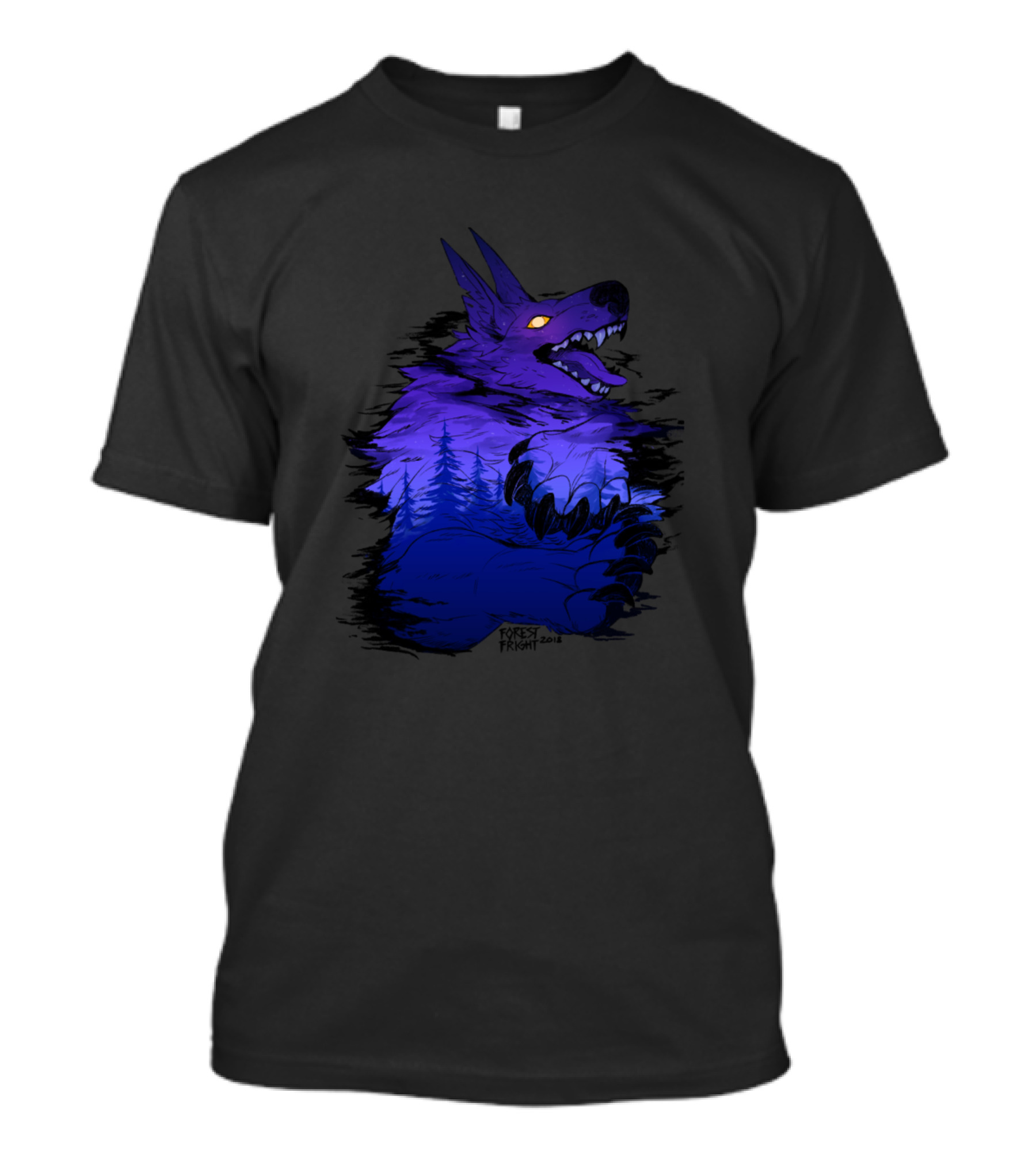 Wolf Moon Forest Fright Wild Life T-Shirt