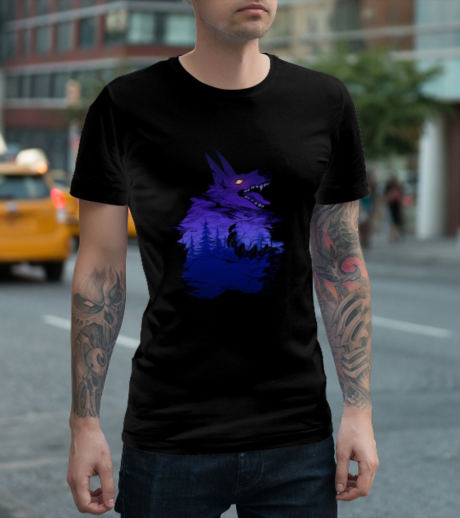 Wolf Moon Forest Fright Wild Life T-Shirt