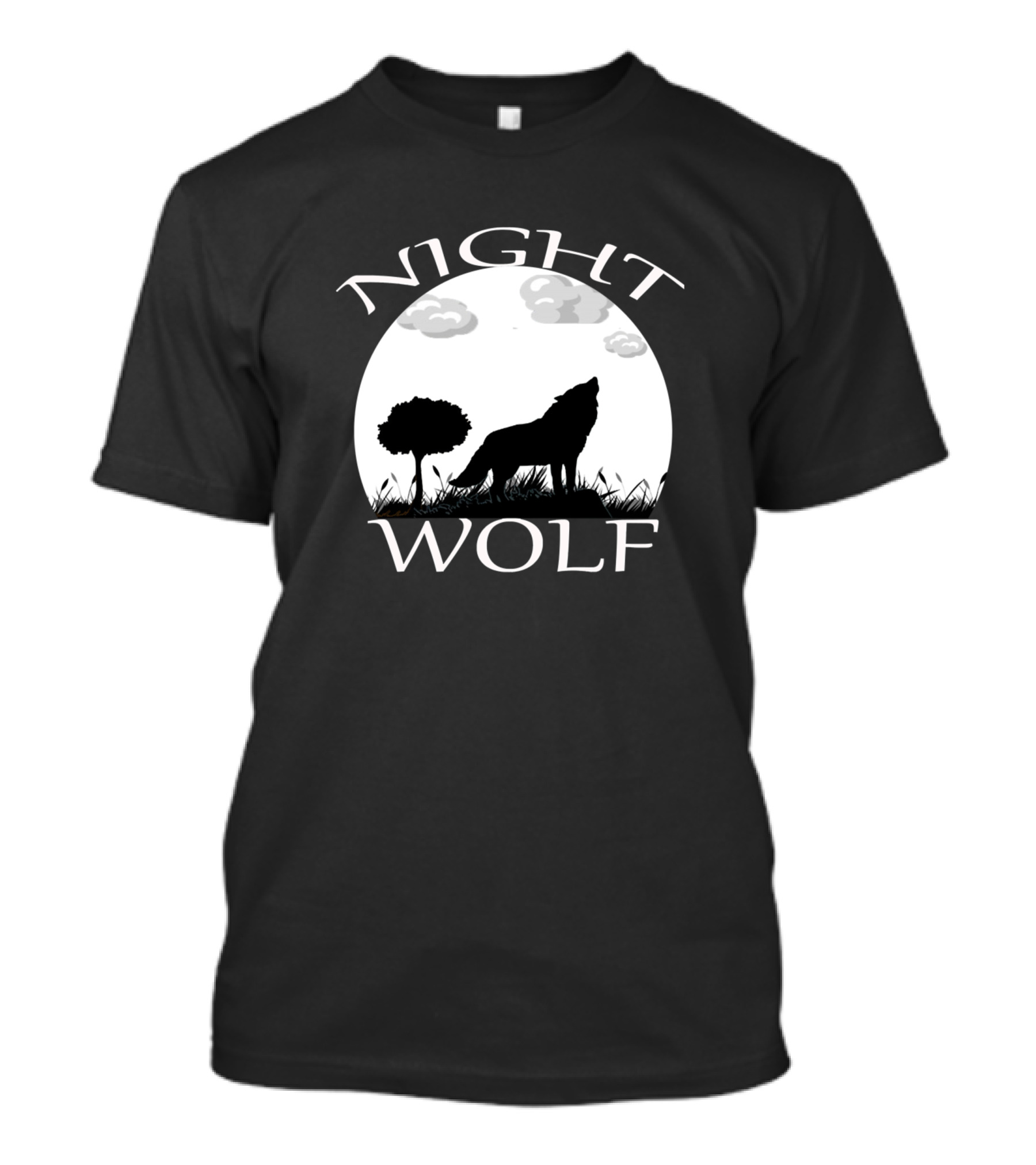Night Wolf Moon Silhouette Midnight Howling T-Shirt