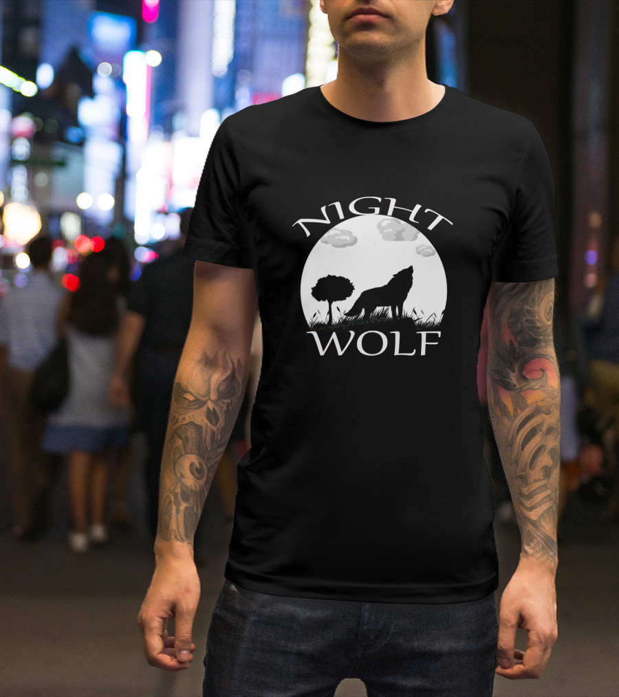 Night Wolf Moon Silhouette Midnight Howling T-Shirt