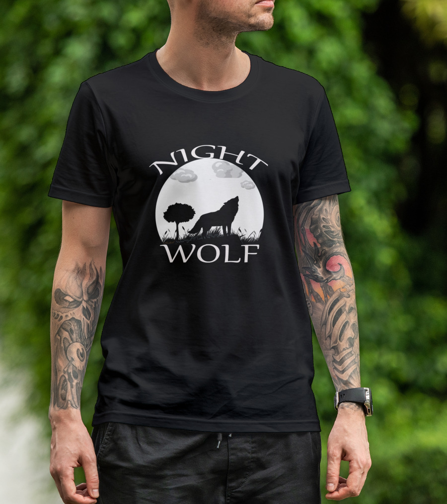 Night Wolf Moon Silhouette Midnight Howling T-Shirt